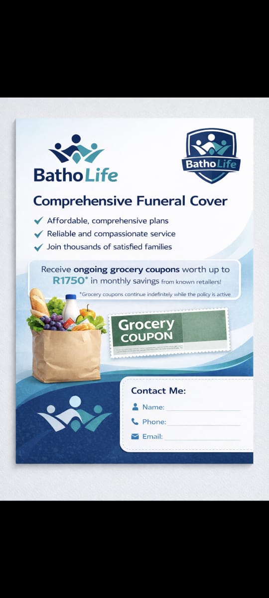Batho Life comprehensive funeral cover flyer